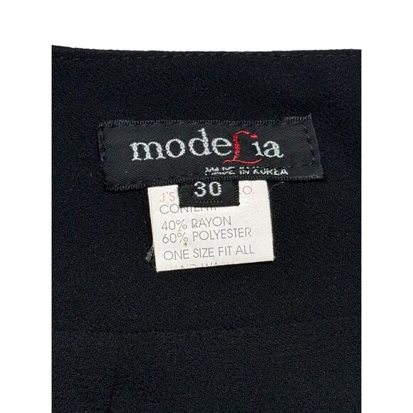 Modefia Womens Black Wide-Leg Pants With Sheer Side Panels Size Made In Korea Ra - Picture 6 of 7